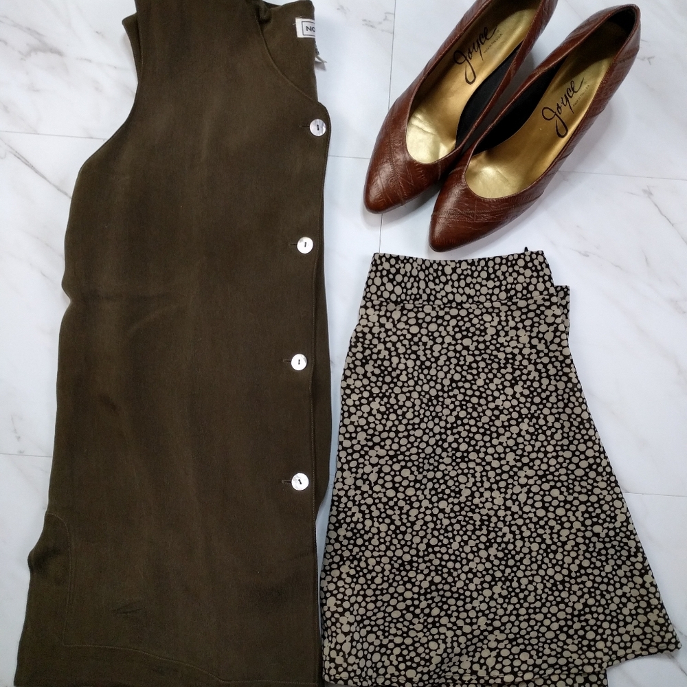 Dark Academia Aesthetic Brown Tone Skirt